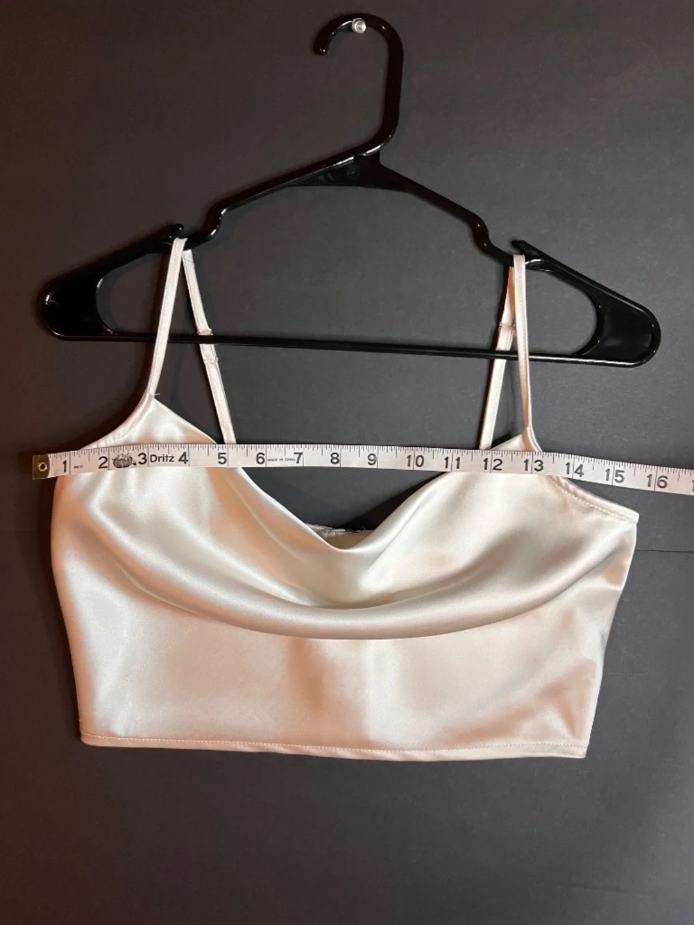 Forever 21 Ivory Satin Draped Crop Spaghetti Strap Top - Picture 5 of 7